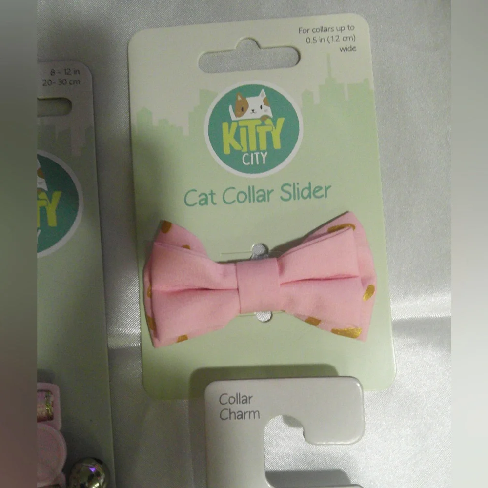 Kitty City Pink Confetti Harness/Leash Set, Collar, Bow Tie, Charm